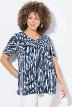 Ulla Popken T-Shirt T-Shirt Zierfalten A-Linie
