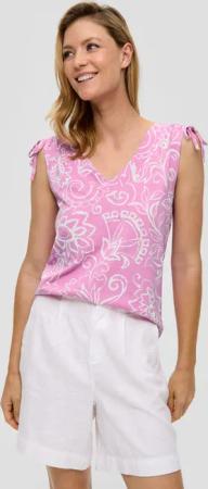 s.Oliver T-Shirt Ärmelloses Shirt mit Bindedetail