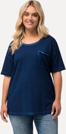 Ulla Popken T-Shirt T-Shirt oversized Rüschen-Brusttasche