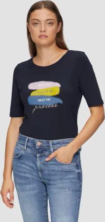s.Oliver Kurzarmshirt Elastisches T-Shirt mit Frontprint
