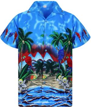 King Kameha Hawaiihemd Parrot Funky Hawaii-Hemd