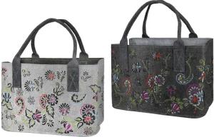 GILDE Einkaufsshopper Hochwertige Filztasche mit 3D-Blumenmuster