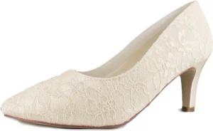White Lady 883 ivory Spitze Brautschuhe