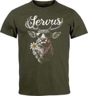 Neverless Print-Shirt Herren T-Shirt Hirsch Tracht