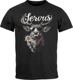 Neverless Print-Shirt Herren T-Shirt Hirsch Tracht