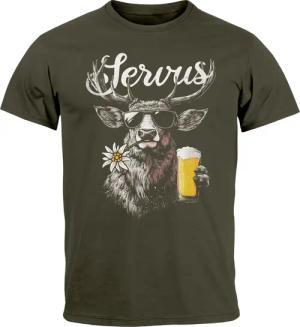Neverless Print-Shirt Herren T-Shirt Hirsch Tracht