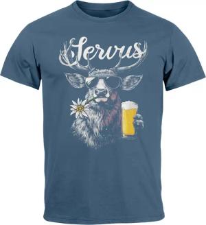 Neverless Print-Shirt Herren T-Shirt Hirsch Tracht