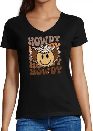 MyDesign24 T-Shirt Damen Smiley Print Shirt