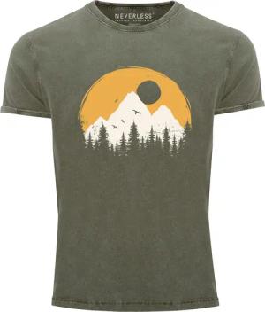 Neverless Print-Shirt Herren Vintage Shirt Print