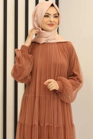 Modavitrini Tüllkleid Relax Abaya Abiye Damen