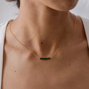 GOLDEN Charm-Kette Elegante Halskette aus Naturstein,