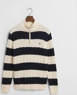 Gant Strickpullover Gestreifter Zopfstrick-Troyer - Regular