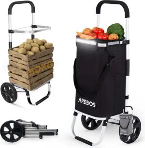 Arebos Einkaufstrolley 3in1 Trolley Einkaufswagen mit