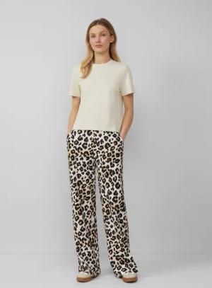 s.Oliver Stoffhose Wide-Leg Hose mit Leo-Muster