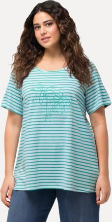 Ulla Popken T-Shirt T-Shirt Ringel Palmenstickerei