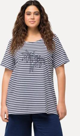Ulla Popken T-Shirt T-Shirt Ringel Palmenstickerei