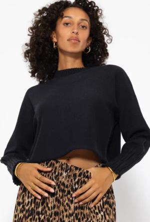 SASSYCLASSY Strickpullover Oversize Strickpullover Damen kurz