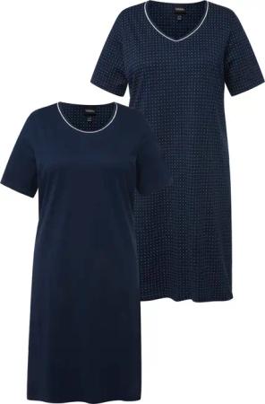 Ulla Popken Bigshirt Bigshirts 2er-Pack Rundhals/V-Ausschnitt