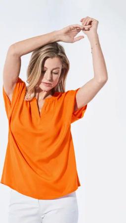 GOLDNER Schlupfbluse Bluse mit Tunika Ausschnitt