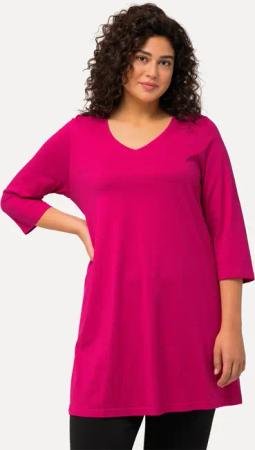 Ulla Popken Longshirt Longshirt A-Linie V-Ausschnitt