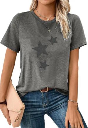 PYL T-Shirt Bequemes Shirt Damen Kurzarm