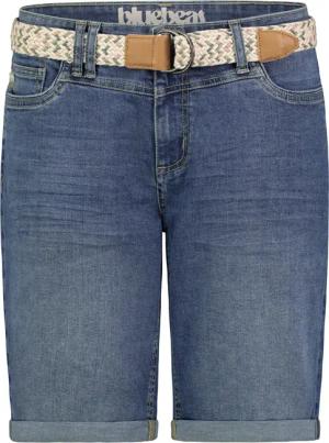 SUBLEVEL Jeansshorts mit Flechtgürtel und umgeschlagenem