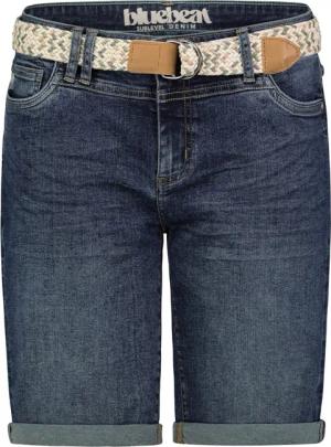 SUBLEVEL Jeansshorts mit Flechtgürtel und umgeschlagenem