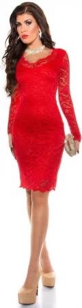 Koucla Abendkleid Langarm, mit Spitze, Partykleid