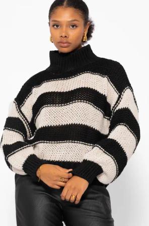 SASSYCLASSY Rollkragenpullover Oversize Rollkragen Strickpullover Damen