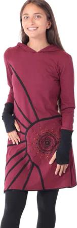 PUREWONDER Sweatkleid Langärmliges Kapuzenkleid aus Jersey