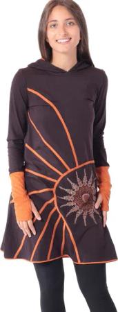 PUREWONDER Sweatkleid Langärmliges Kapuzenkleid aus Jersey