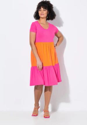 MIAMODA Jerseykleid Jerseykleid bequeme Passform Colorblocking
