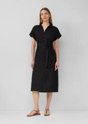 s.Oliver Maxikleid Midikleid aus Leinenmix mit