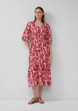 s.Oliver Maxikleid Maxikleid aus Baumwolle mit