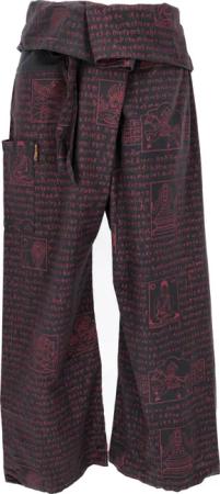 Guru-Shop Relaxhose Thai Fischerhose mit Mantra