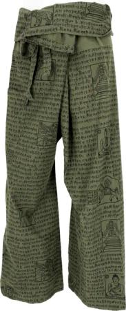 Guru-Shop Relaxhose Thai Fischerhose mit Mantra