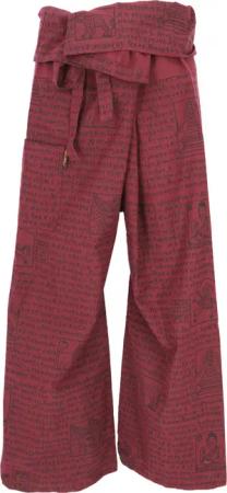 Guru-Shop Relaxhose Thai Fischerhose mit Mantra