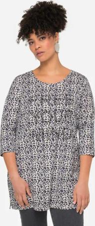 MIAMODA Longshirt Longshirt Leomuster Glitzer-Statement 3/4-Ärmel