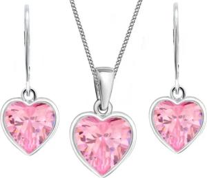 Goldene Hufeisen Schmuckset Rosa Zirkonia Herz