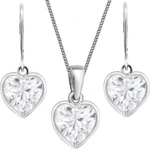Goldene Hufeisen Schmuckset Zirkonia Weiss Herz