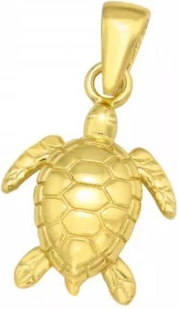 ALEXANDER YORK Kettenanhänger SCHILDKRÖTE in Gold,
