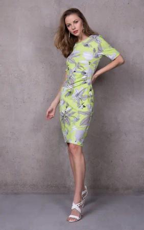 Passioni Sommerkleid Midikleid mit Blumenprint Rundhalsausschnitt