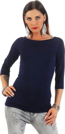 Mellice 3/4-Arm-Shirt Damen Longshirt U-Boot Ausschnitt