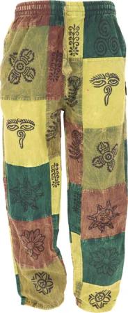 Guru-Shop Relaxhose Patchwork Stonewash Yogahose, Unisex