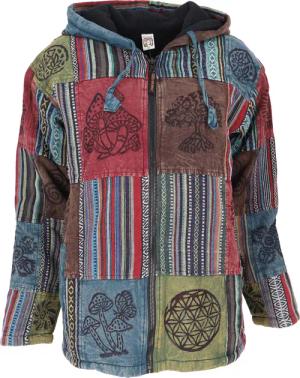 Guru-Shop Strickjacke Goa Jacke, Patchwork Sweatshirt