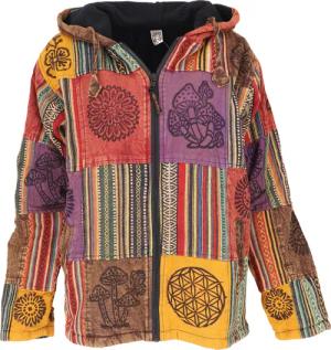 Guru-Shop Strickjacke Goa Jacke, Patchwork Sweatshirt