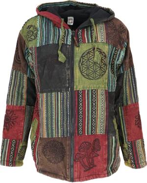 Guru-Shop Strickjacke Goa Jacke, Patchwork Sweatshirt