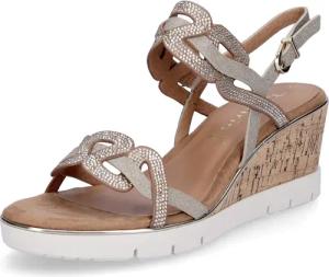 Tamaris Tamaris Damen Keilsandalette beige braun