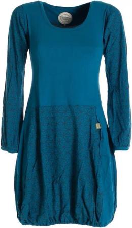 Vishes Ballonkleid Langarm Damen-Keid Ballon-Kleid Shirt-Kleid