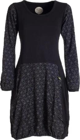 Vishes Ballonkleid Langarm Damen-Keid Ballon-Kleid Shirt-Kleid